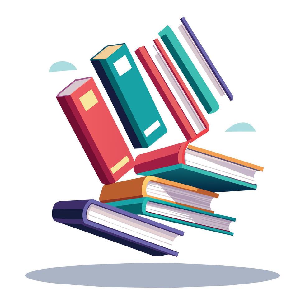 Book stack Illustration concept vector