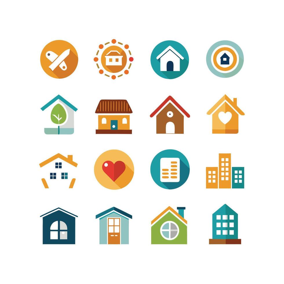 Home and Real Estate Icon Set Collection Illustration vector