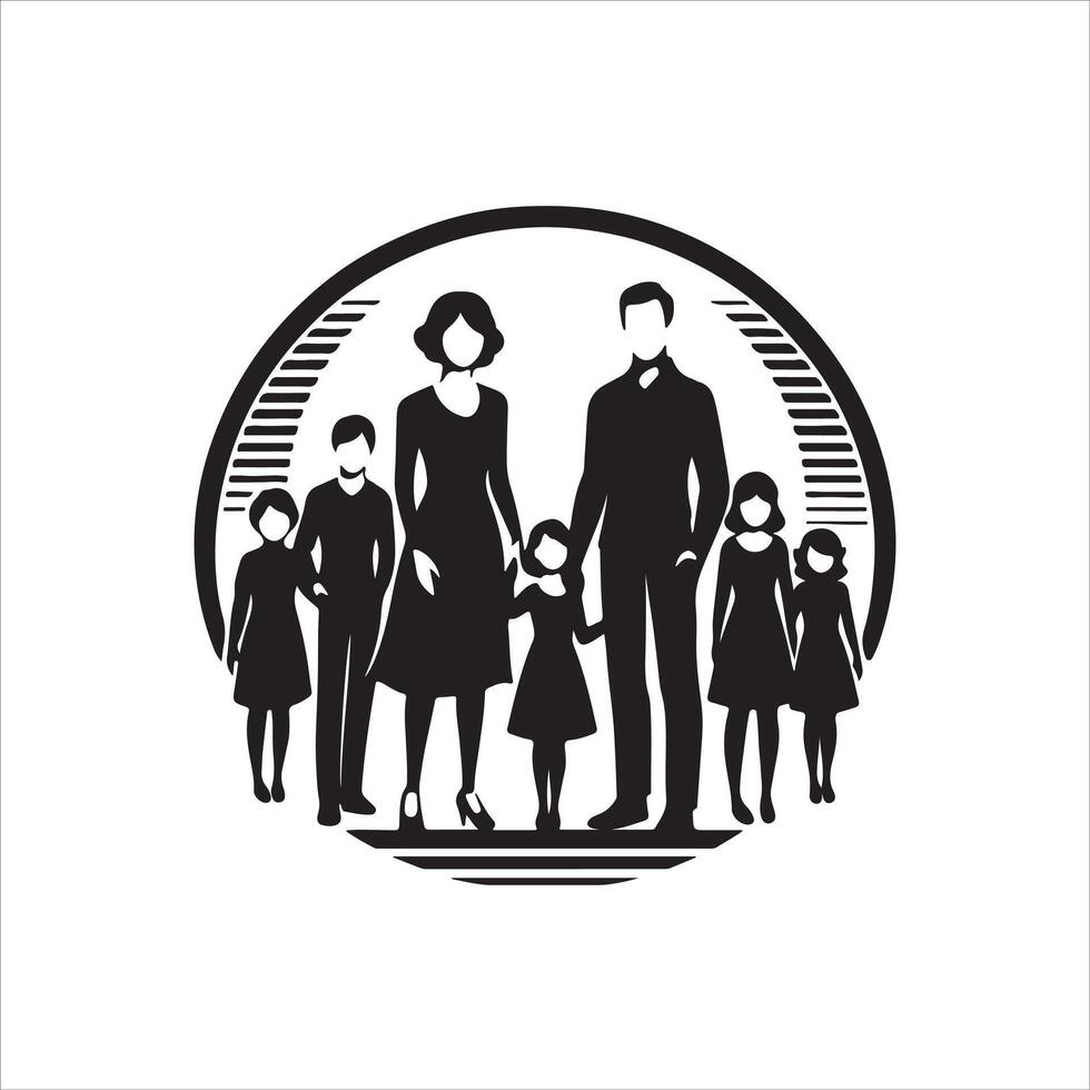 Family Reunions stock Children silhouettes playing outdoor stock illustration Family, vector