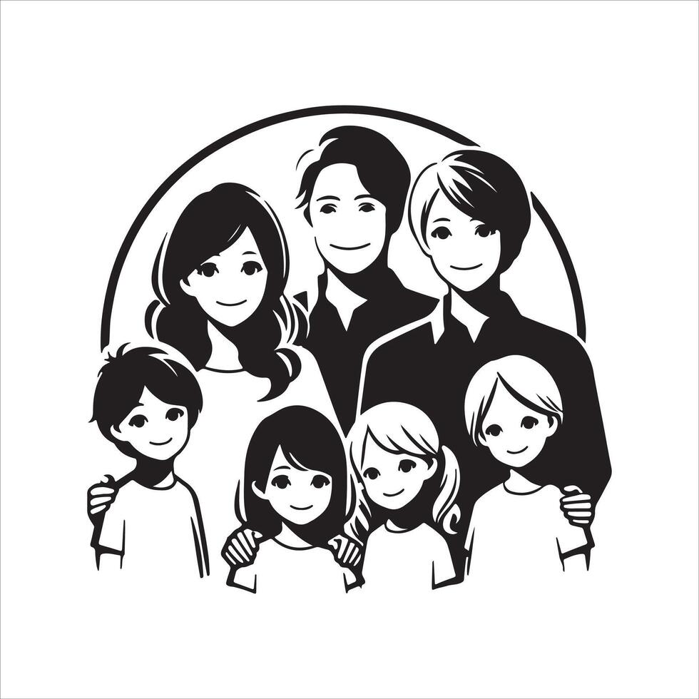 Family Reunions stock Children silhouettes playing outdoor stock illustration Family, vector