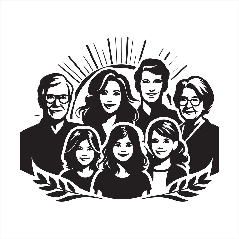 Family Reunions stock Children silhouettes playing outdoor stock illustration Family, vector