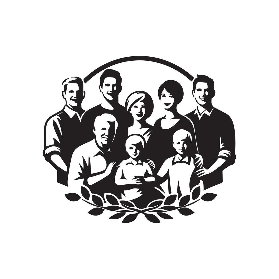 Family Reunions stock Children silhouettes playing outdoor stock illustration Family, vector