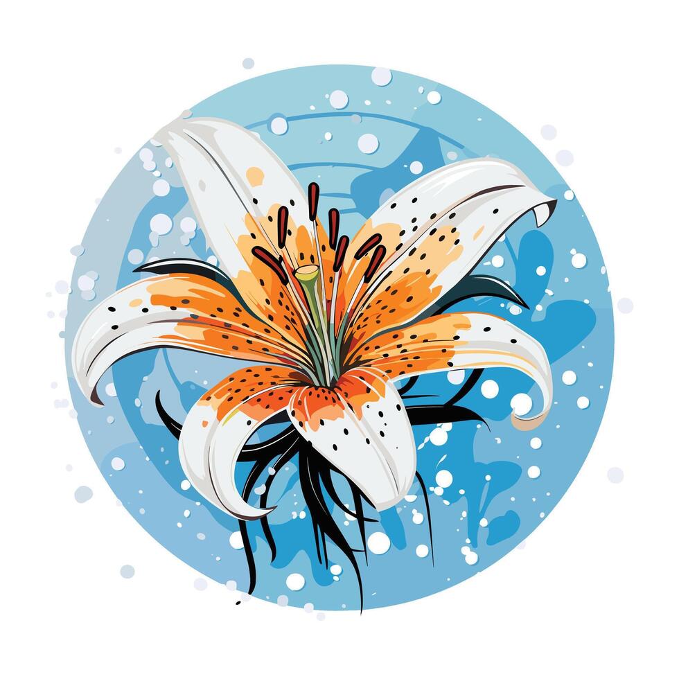 Lily floral watercolor vector