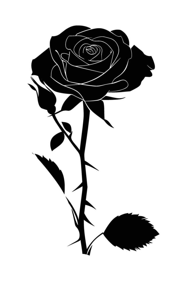 Rose Silhouette . vector