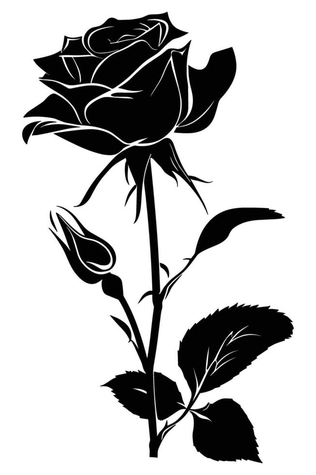 Rose Silhouette . vector