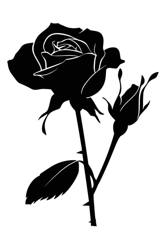 Rose Silhouette . vector