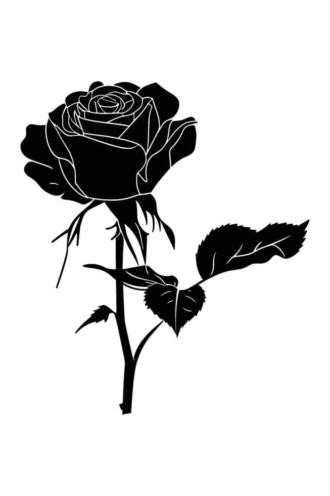 Rose Silhouette . vector