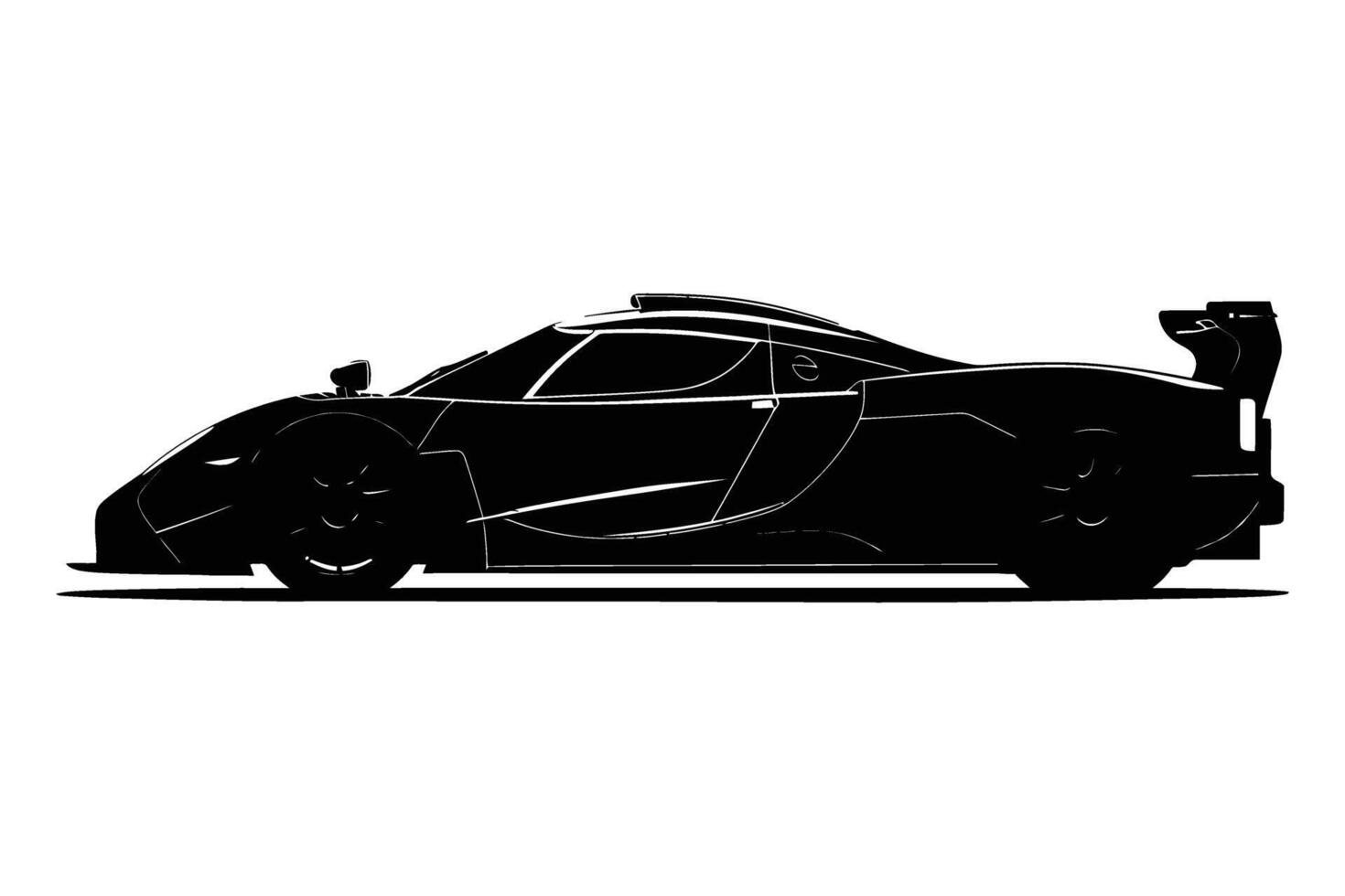 Hypercar Car silhouette vector