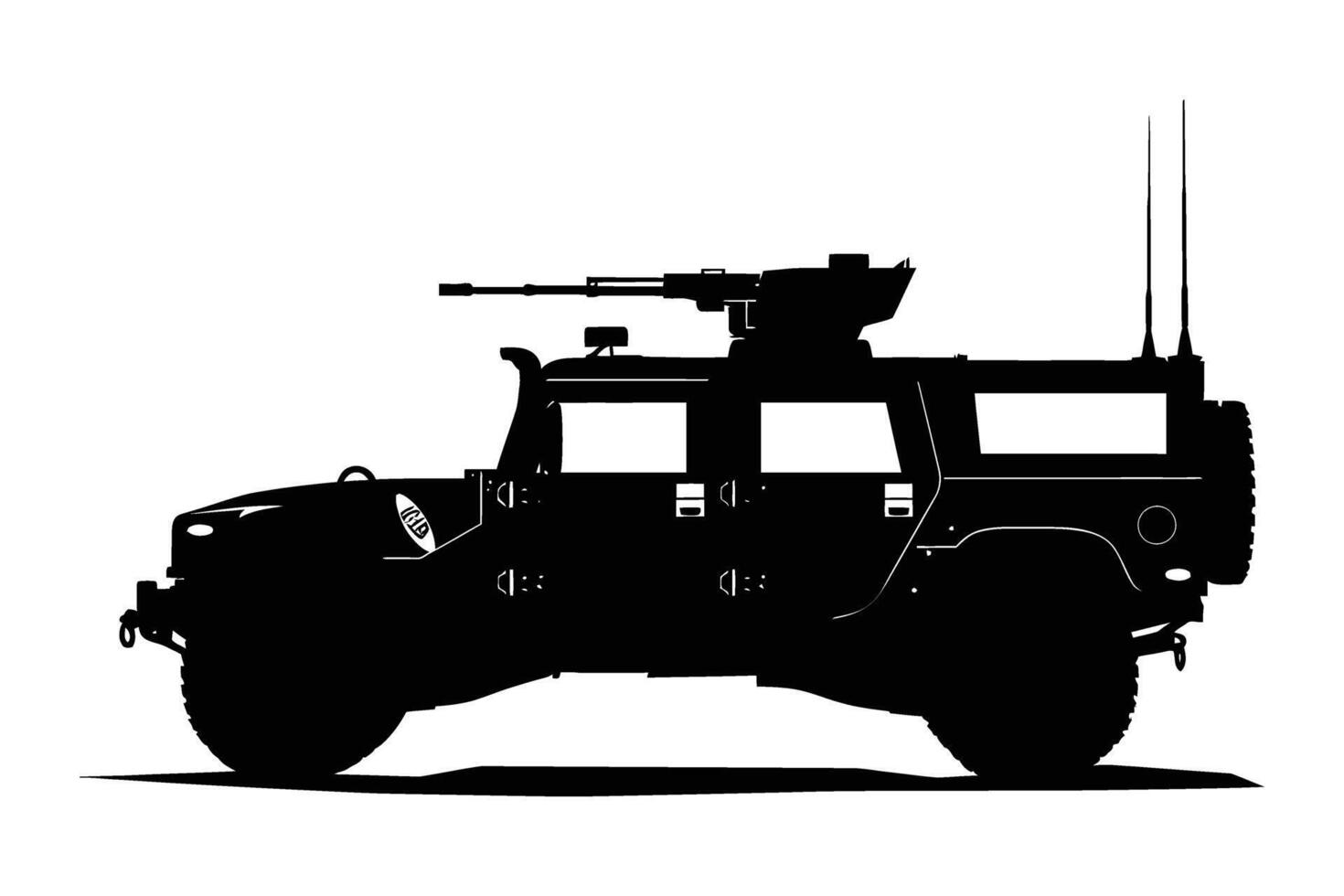 Military Vehicle Car Silhouette . vector
