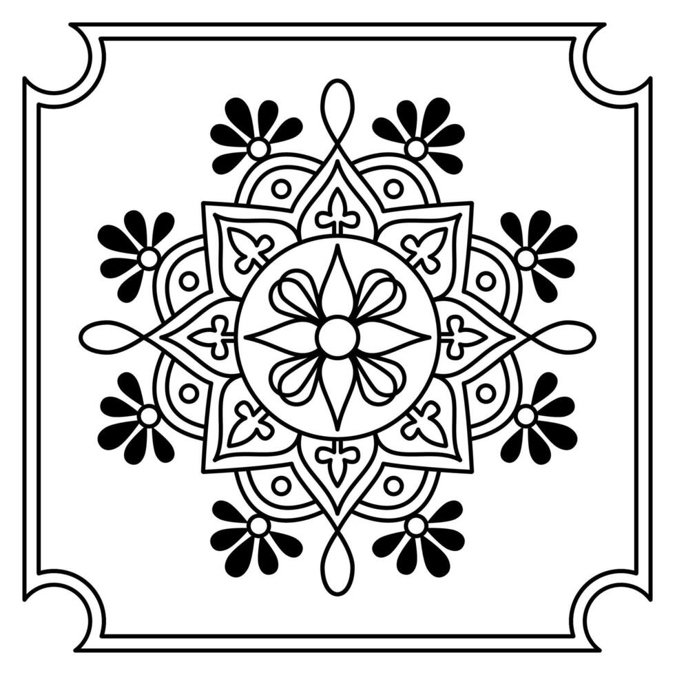 Easy Mandala Design Template vector