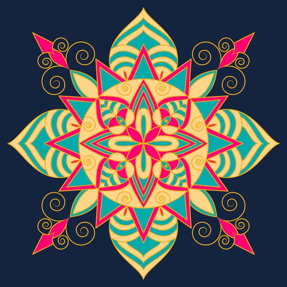 Colour Mandala Art Design Template vector