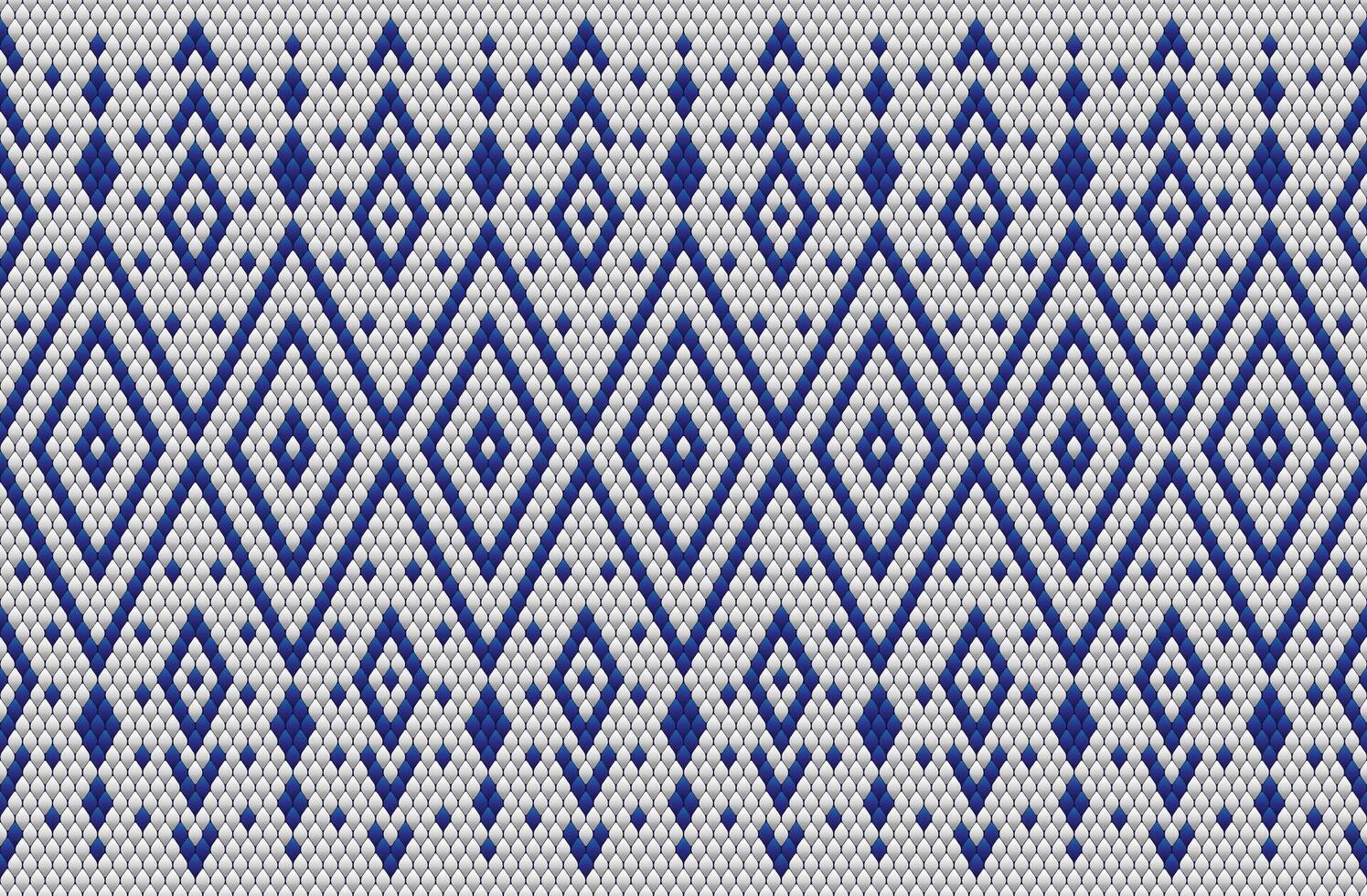 Knitted pattern seamless fabric blue color tone. traditional knitted pattern ethnic style. Designed for background ,wallpaper ,carpet ,clothing ,knitted pattern ,fabric ,pixel art ,textile vector