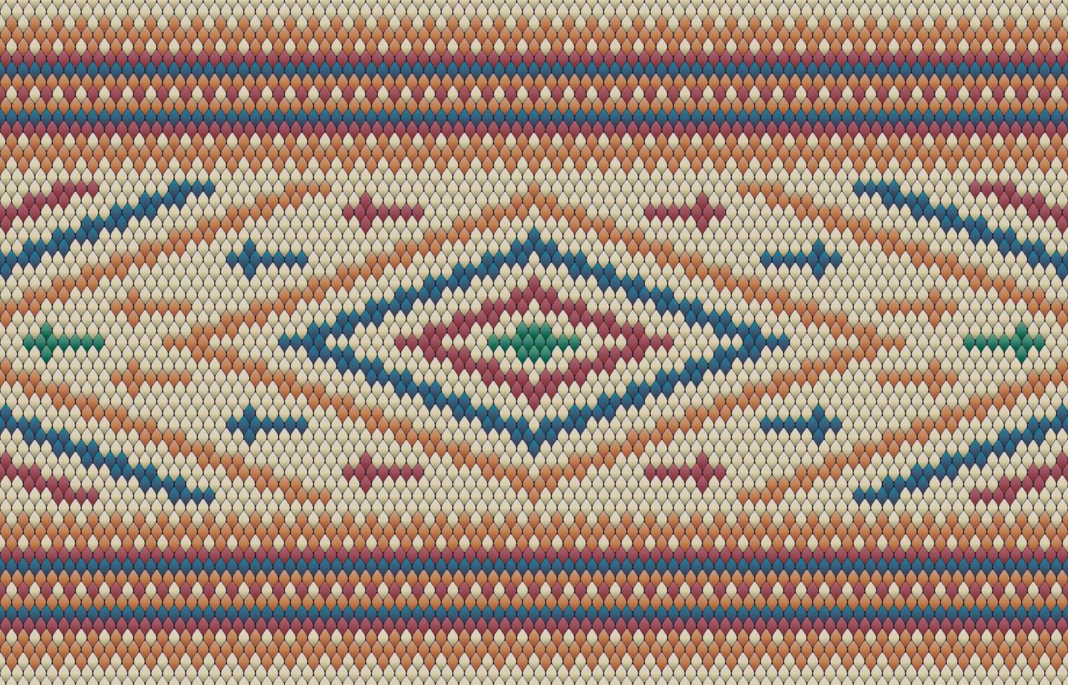 Knitted pattern seamless fabric cream color tone. traditional knitted pattern ethnic style. Designed for background ,wallpaper ,carpet ,clothing ,knitted pattern ,fabric ,pixel art ,textile vector