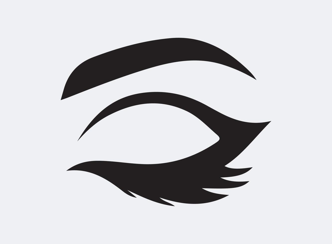 Long eyelashes icon. Black on white. eyelashes logo design template . vector