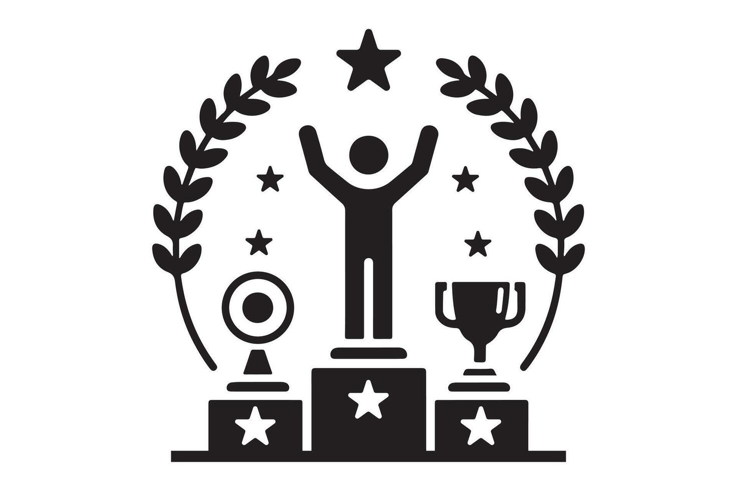 Winning Silhouette Icon Illustration vector