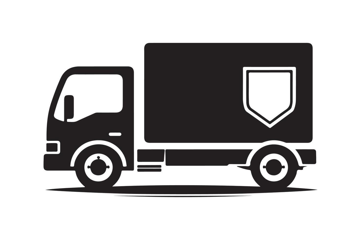 Clean and Simple Delivery Truck Silhouette vector