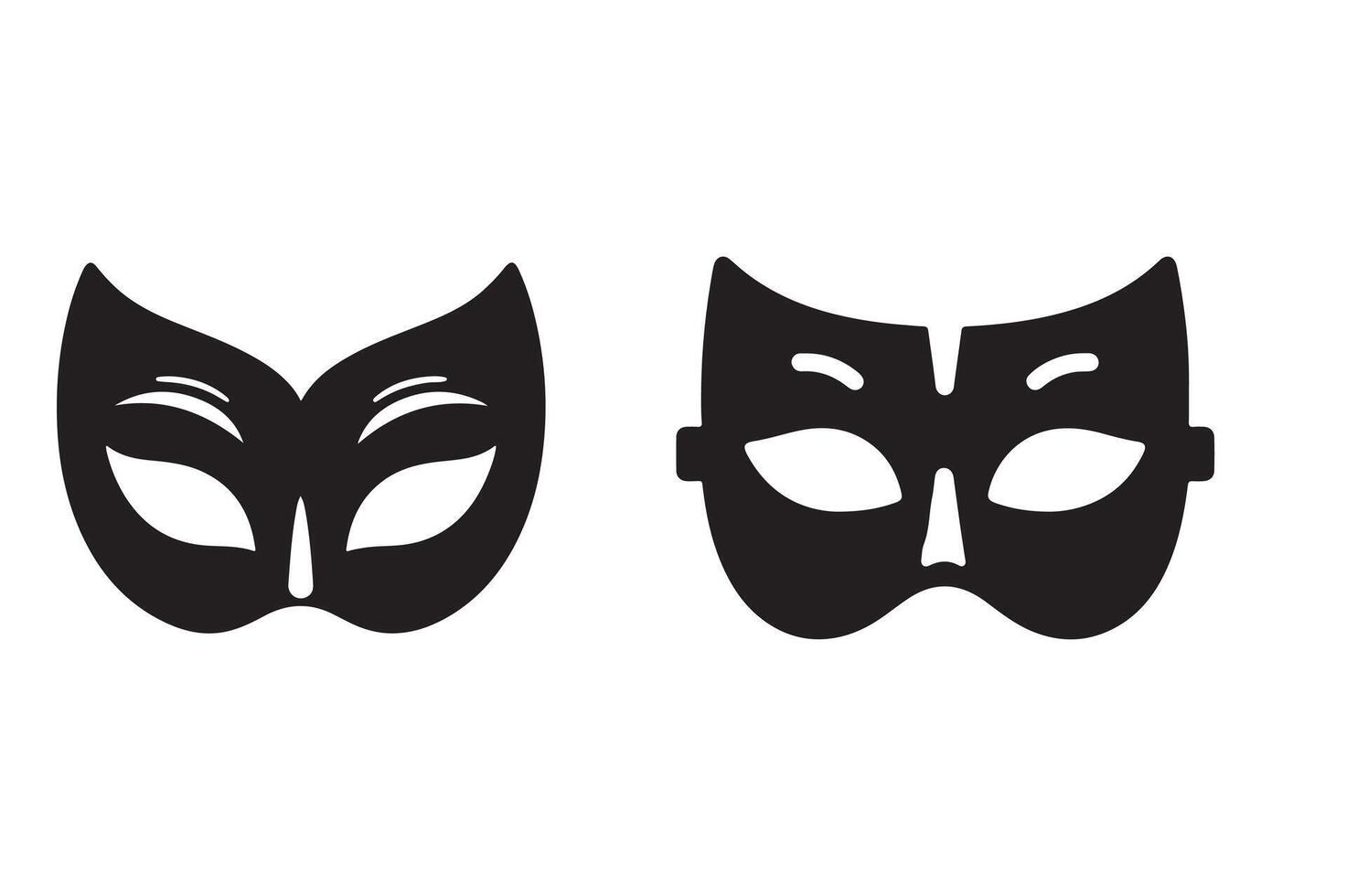 Elegant Mask Silhouette Icon Simple Design on White vector