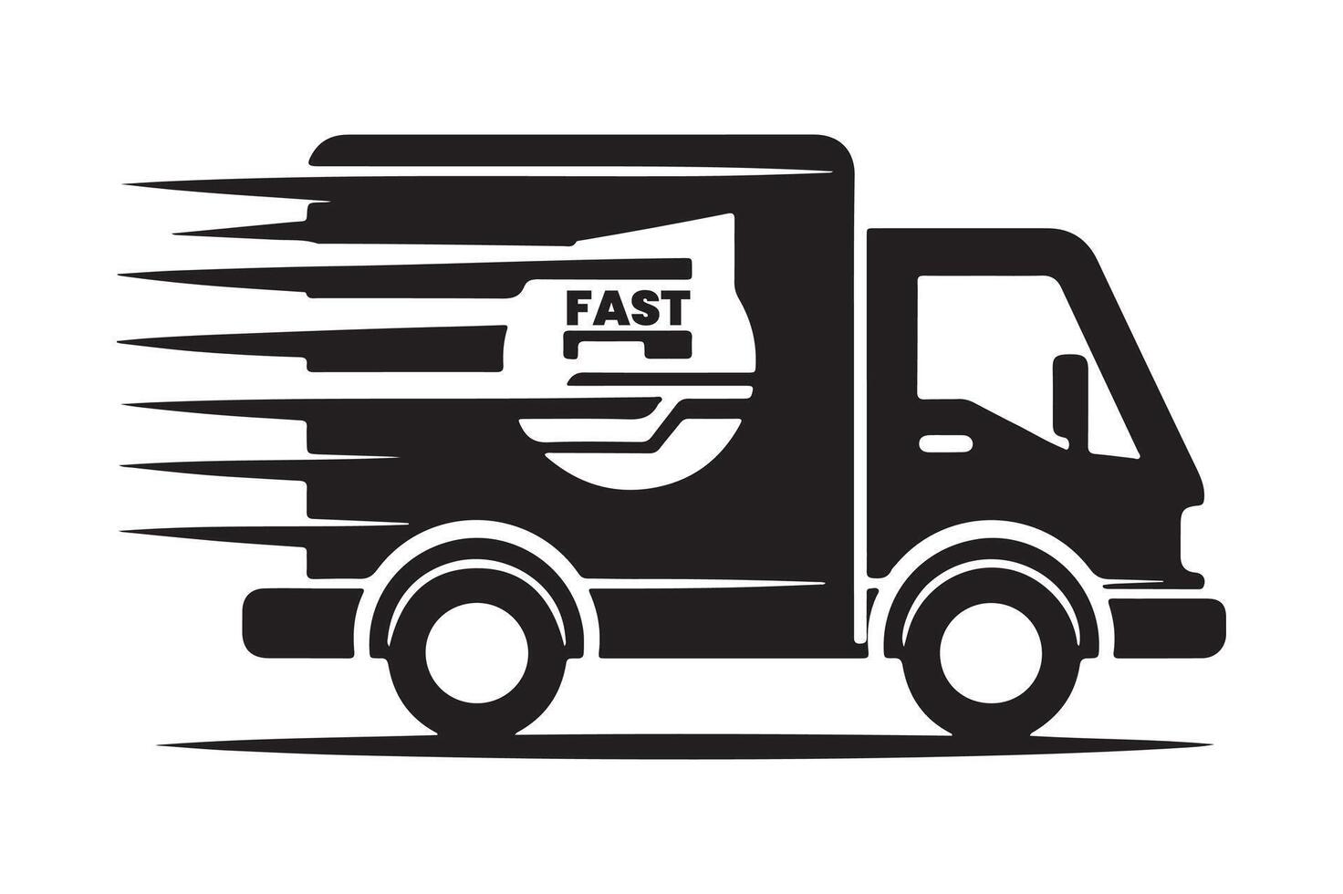 Silhouette of Delivery Truck Minimalist Design vector