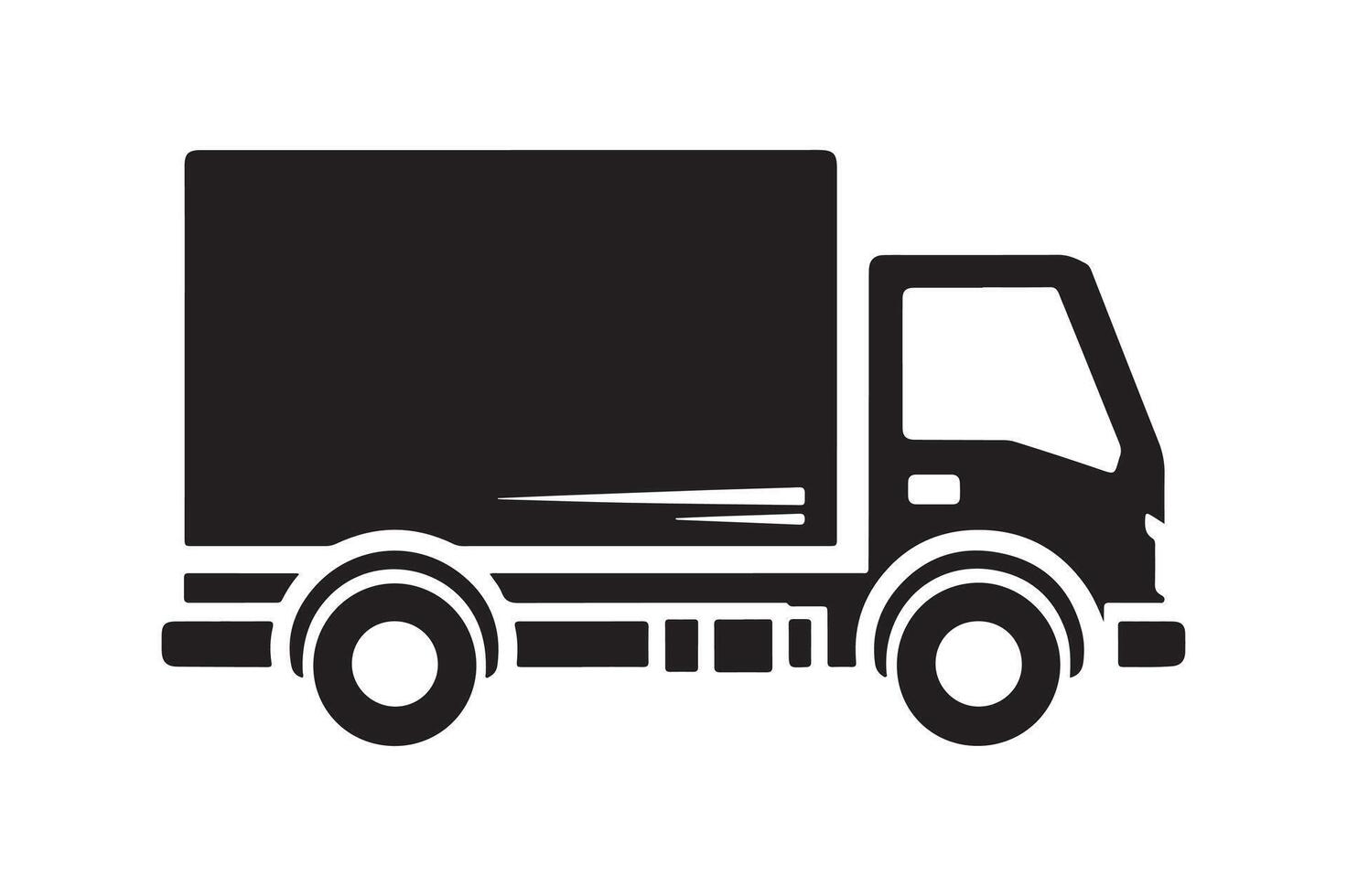 Silhouette of Delivery Truck Minimalist Design vector