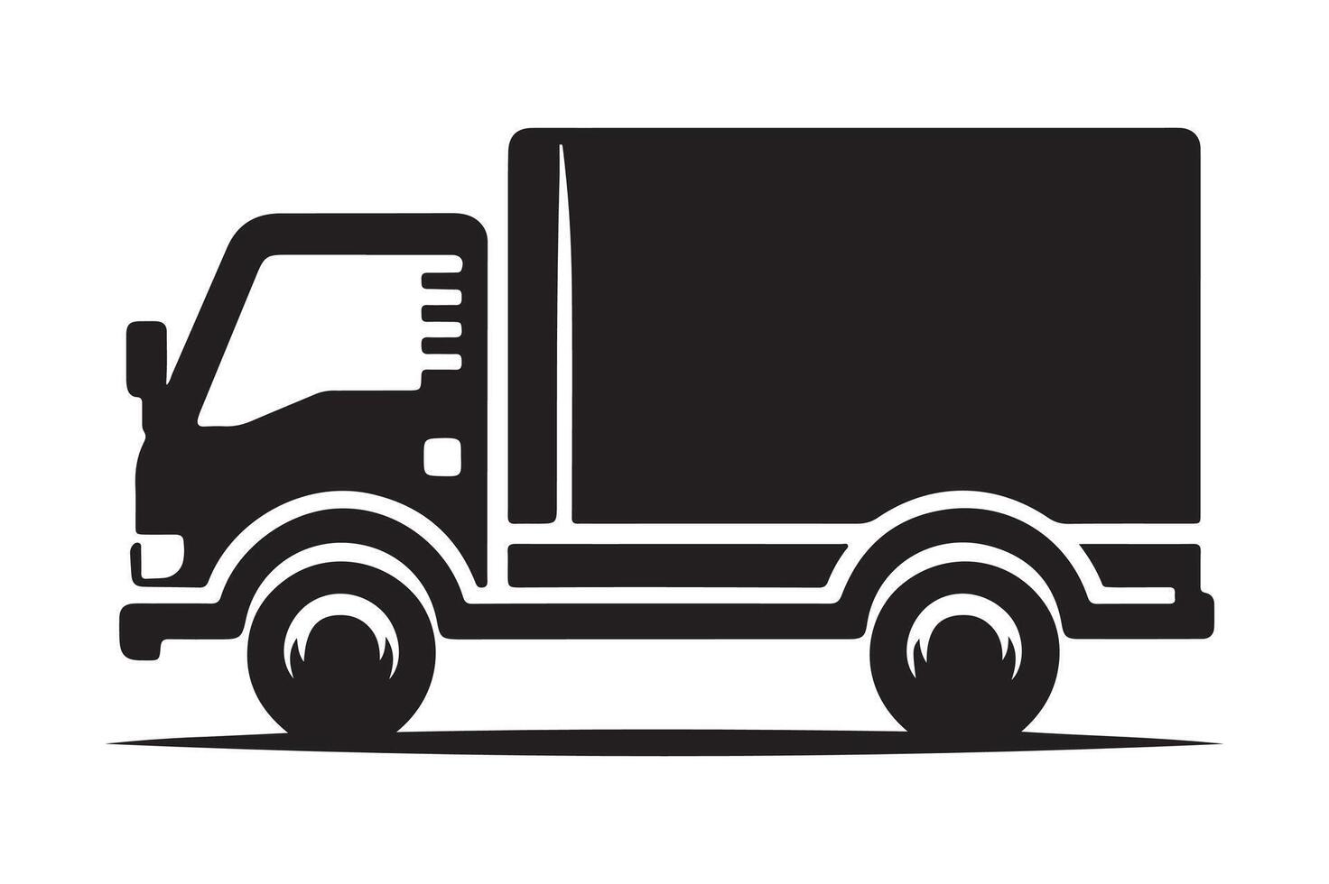 Minimalist Design Delivery Truck Silhouette vector