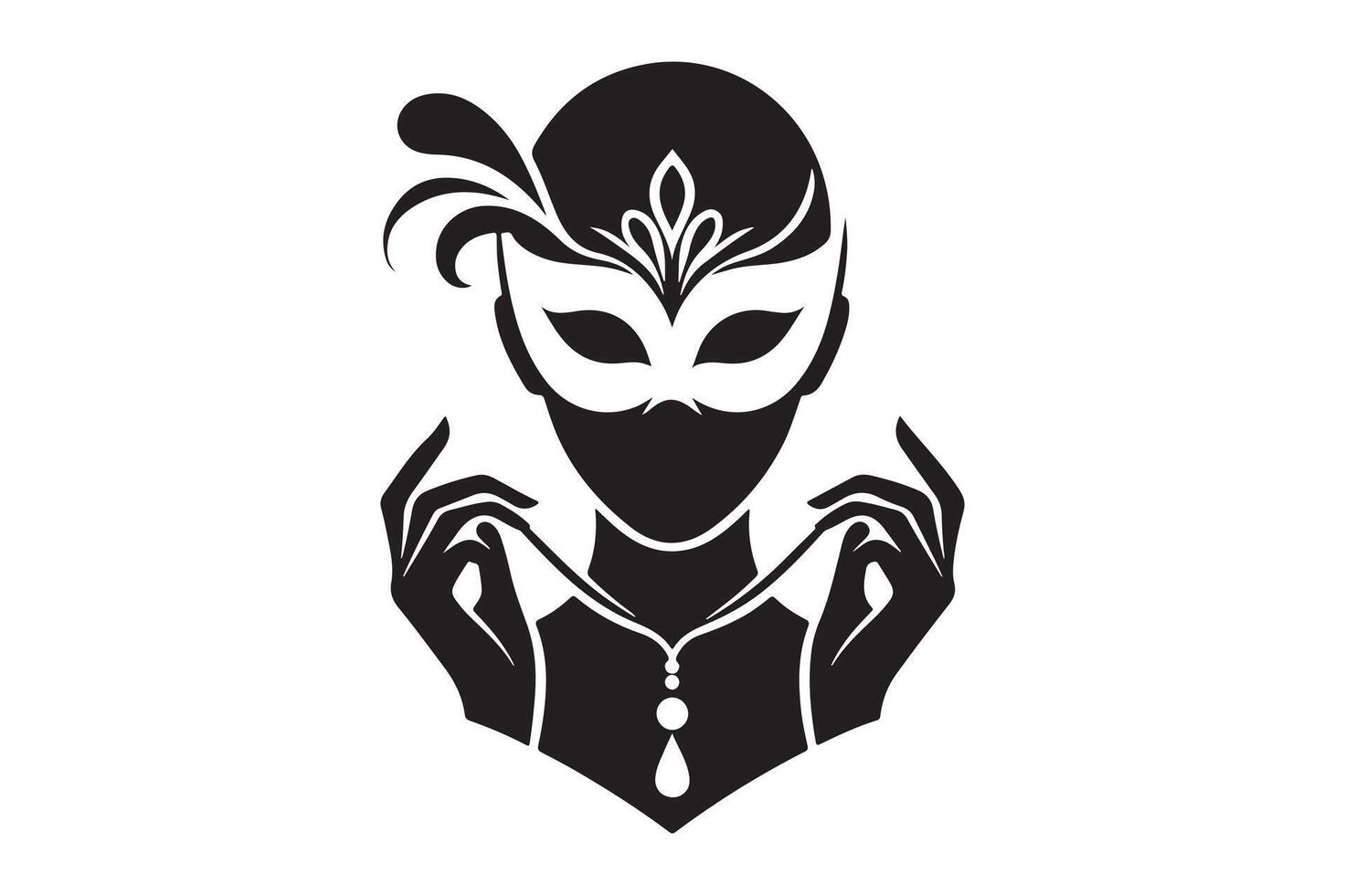 Masquerade Silhouette Icon Illustration vector