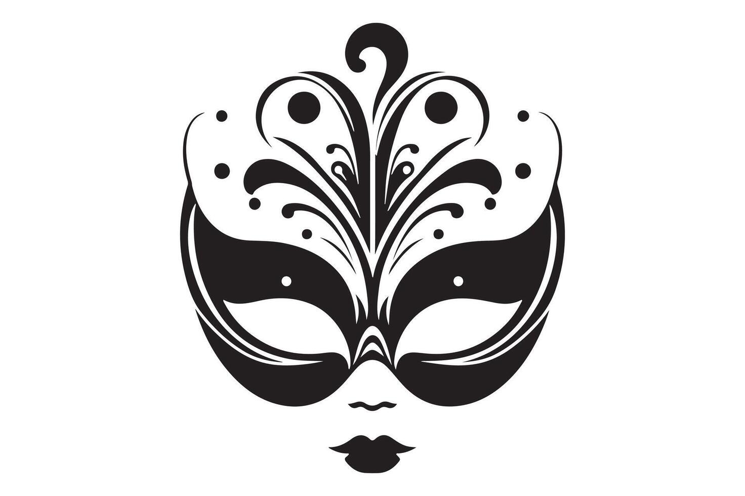 Classic Masquerade Silhouette Illustration vector