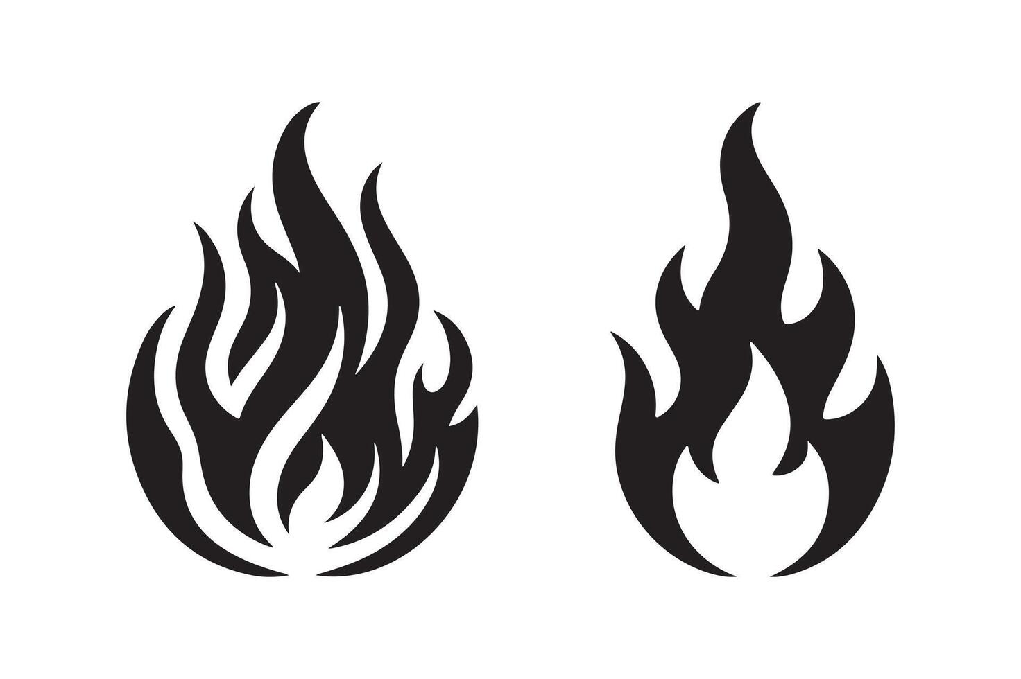 Classic Fire Flame Silhouette Illustration vector