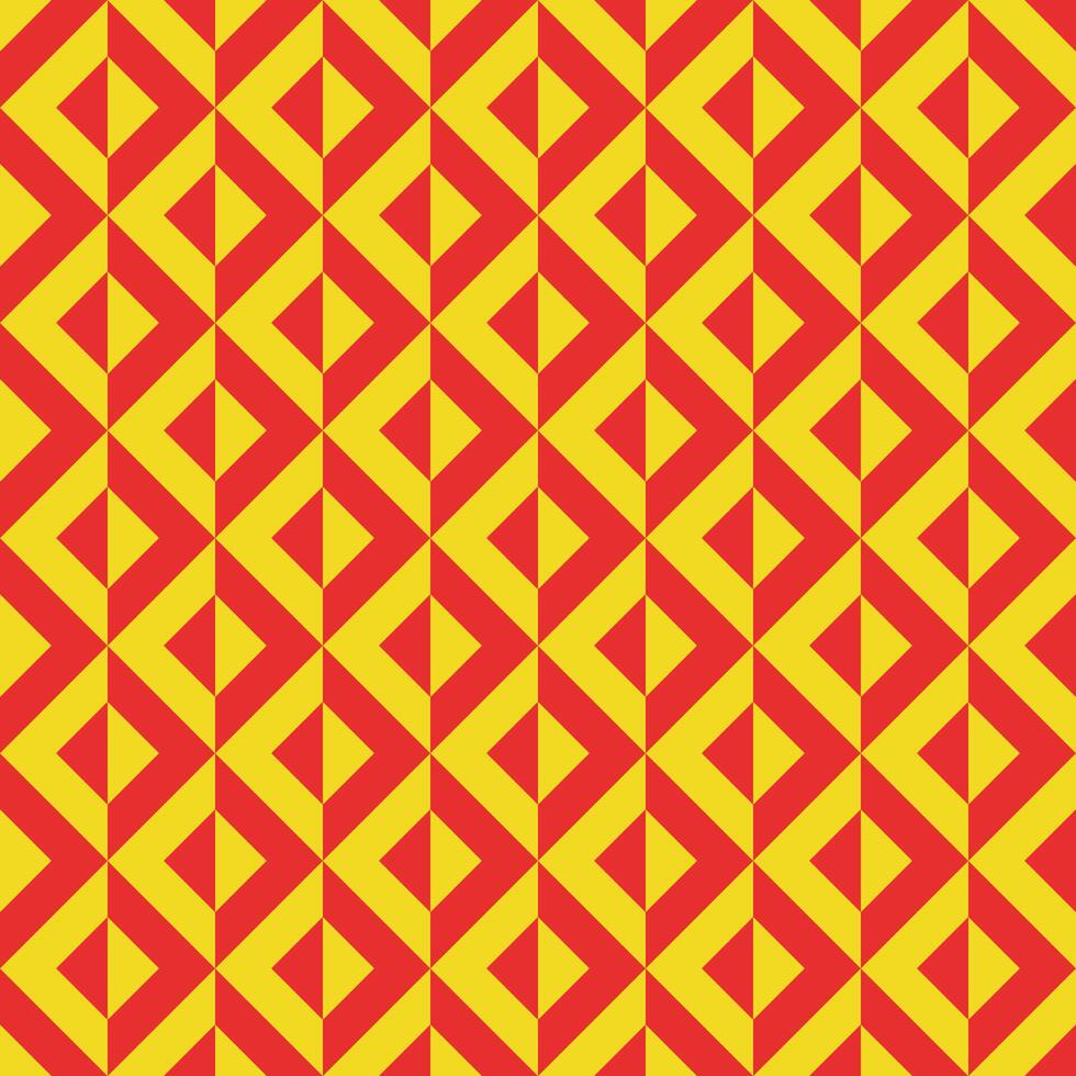 seamless repeating geometric pattern in red and yellow vector