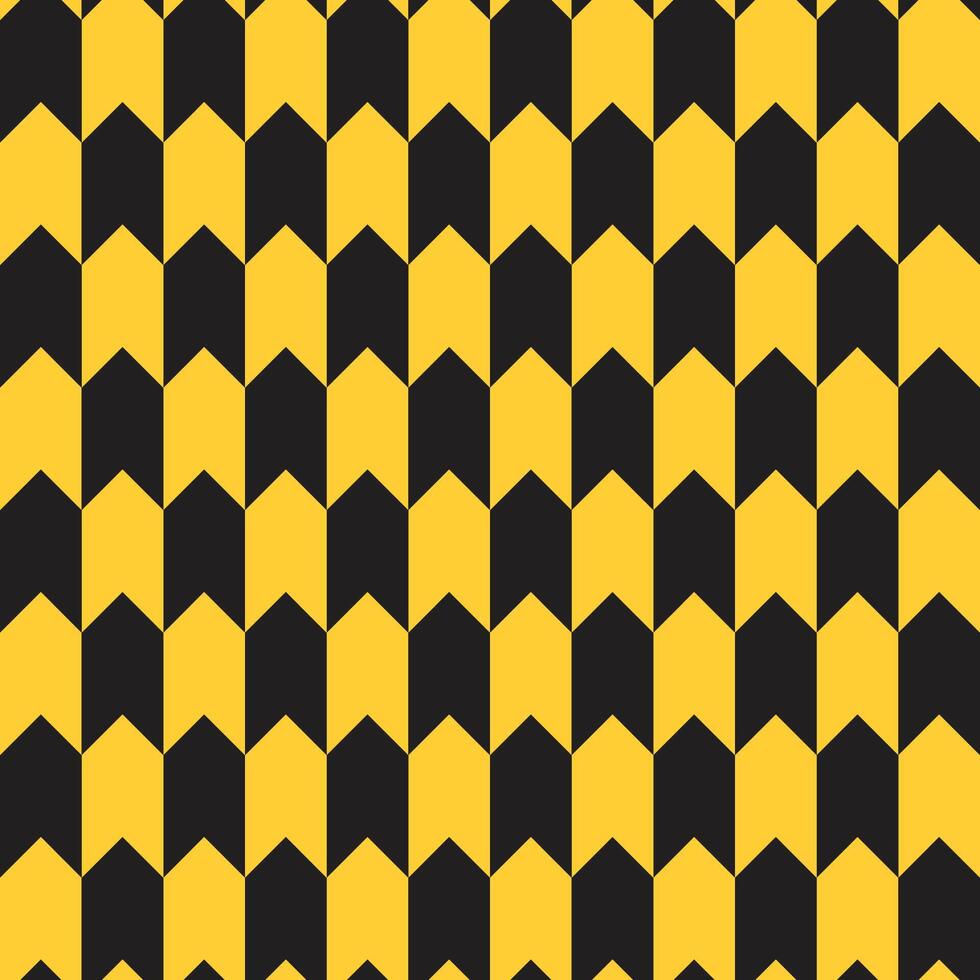 seamless repeating geometric pattern in black and yellow vector