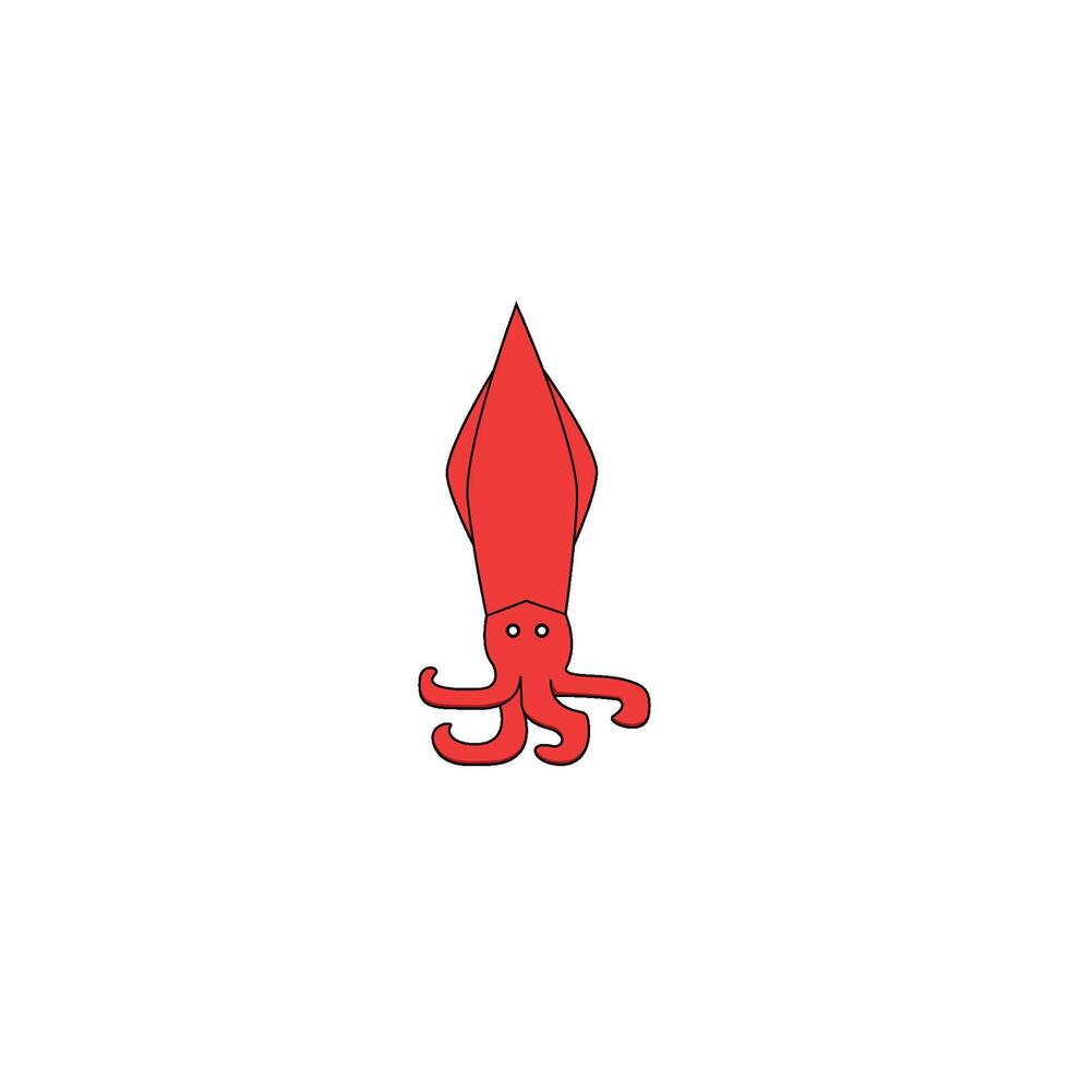 a red squid vector