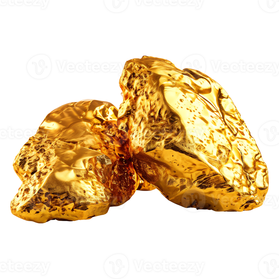 Gold Nugget Isolated on Transparent Background png