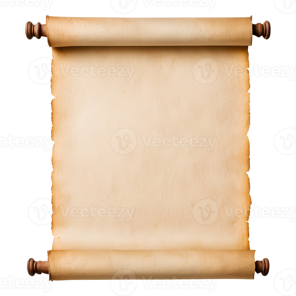 Old Scroll Paper Isolated on Transparent Background png