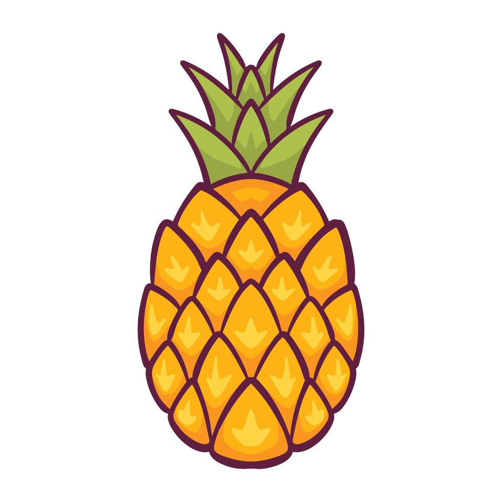 Pineapple illustration isolated on a white background vector
