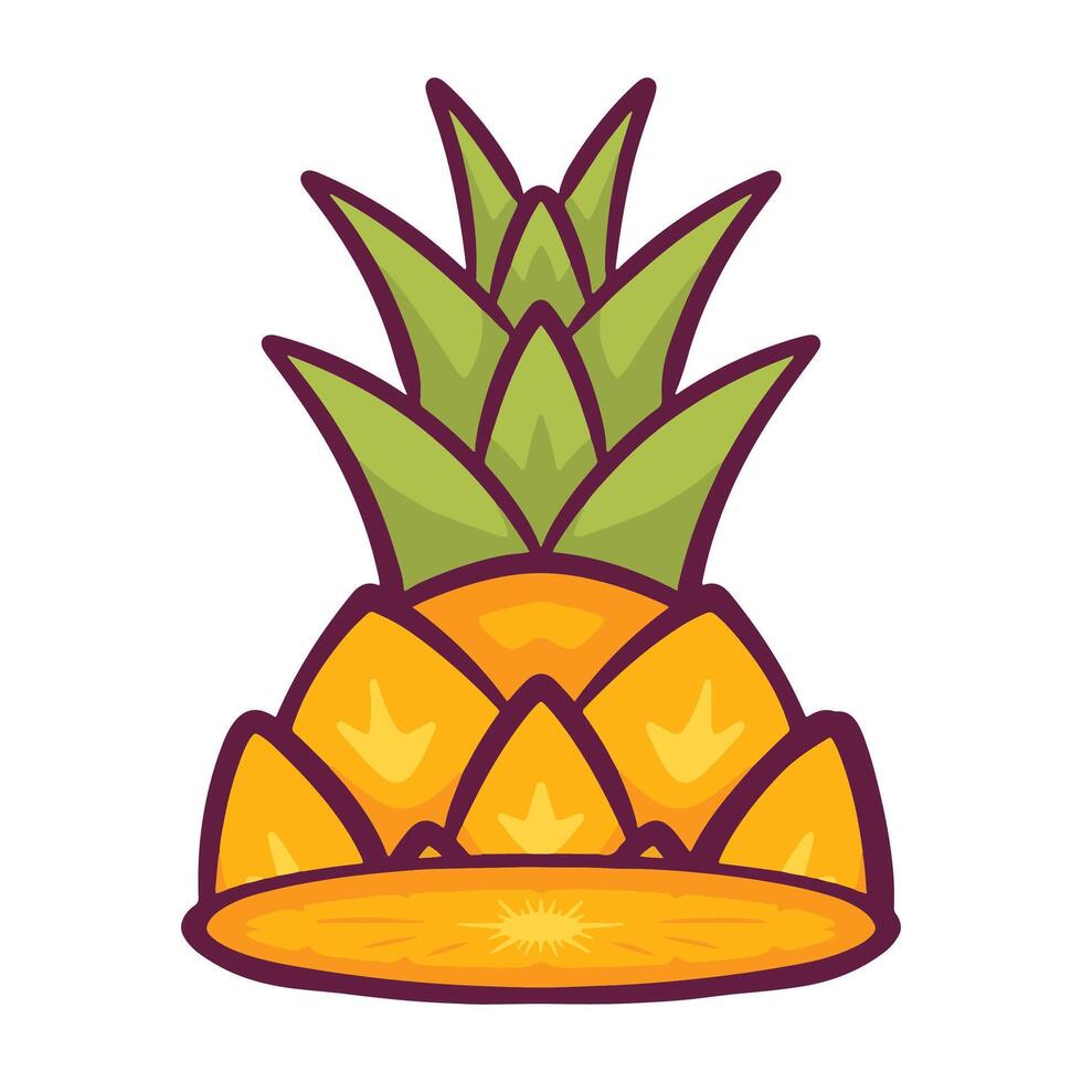 Pineapple illustration isolated on a white background vector