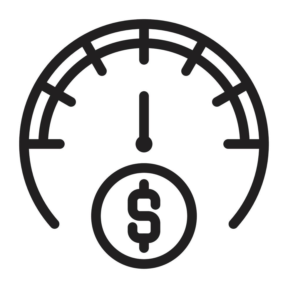 Money Time Icon Line Art Style vector