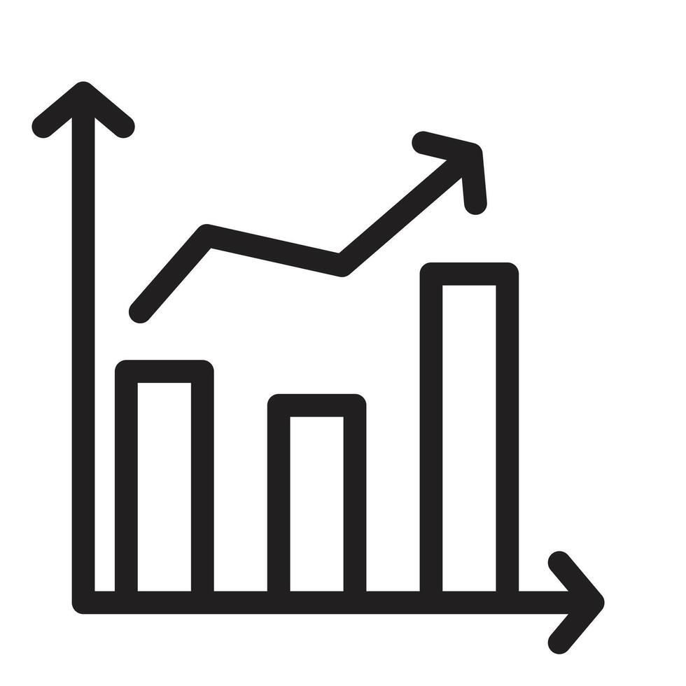 Chart Icon Line Art Style vector