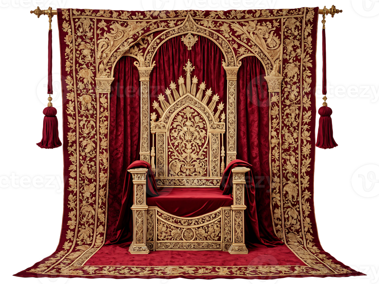 Luxury Throne Room Tapestry Isolated on Transparent Background png