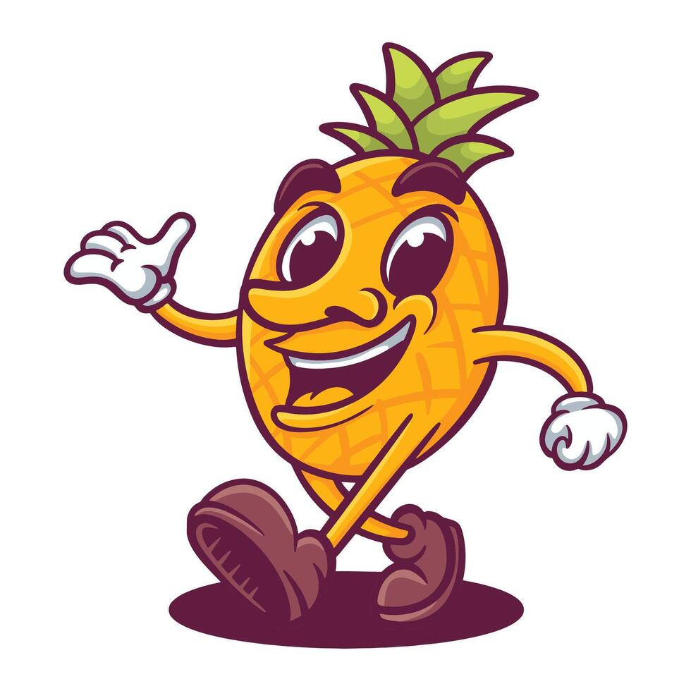 Pineapple illustration isolated on a white background vector