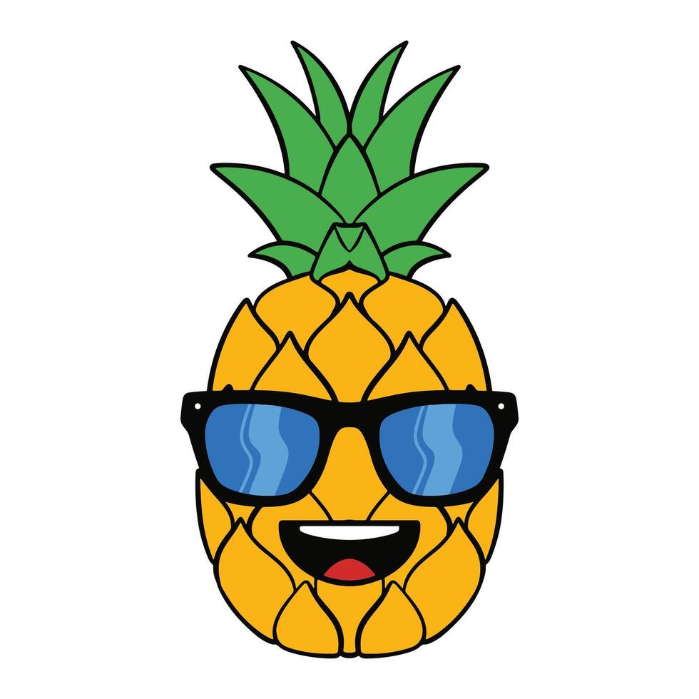 Pineapple illustration isolated on a white background vector