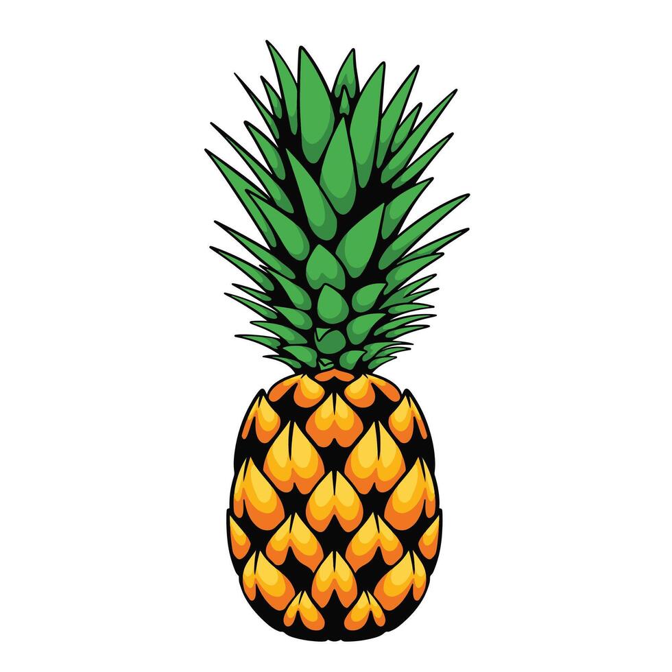Pineapple illustration isolated on a white background vector
