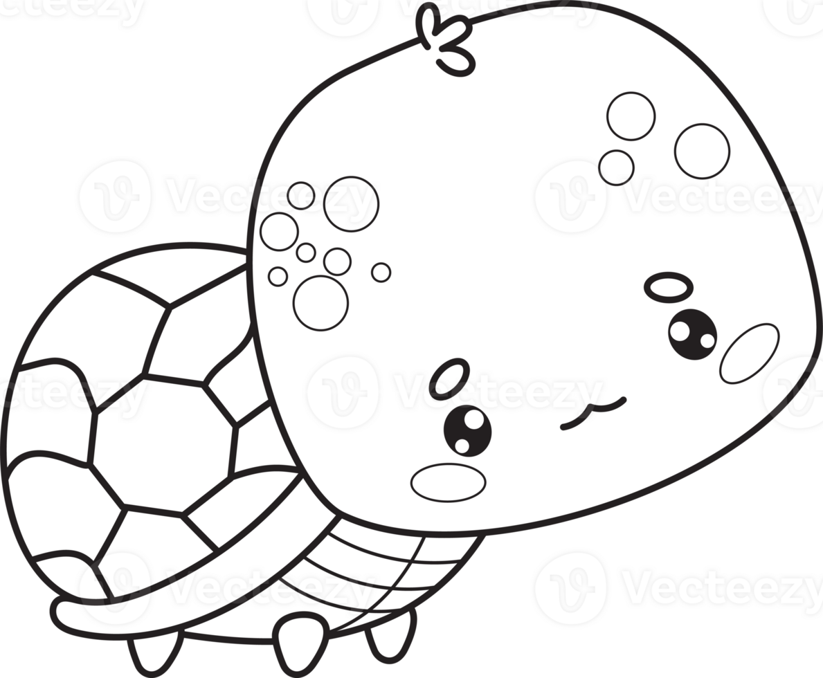 Funny outline turtle png
