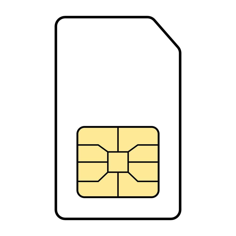 Sim card icon isolated on white background. vector