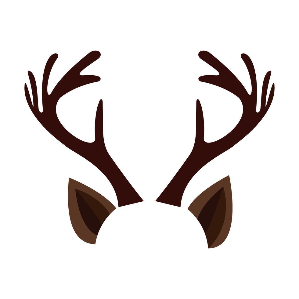 Reindeer antlers icon on white background. vector