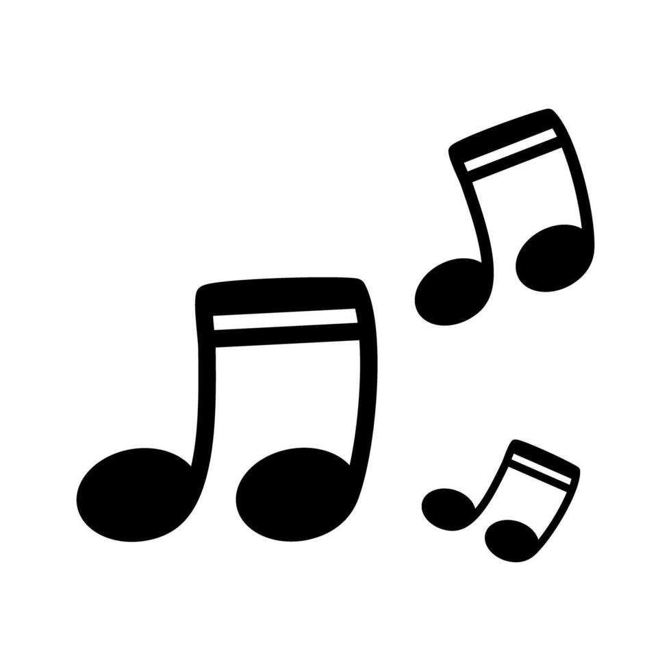 Music notes icon on white background. vector