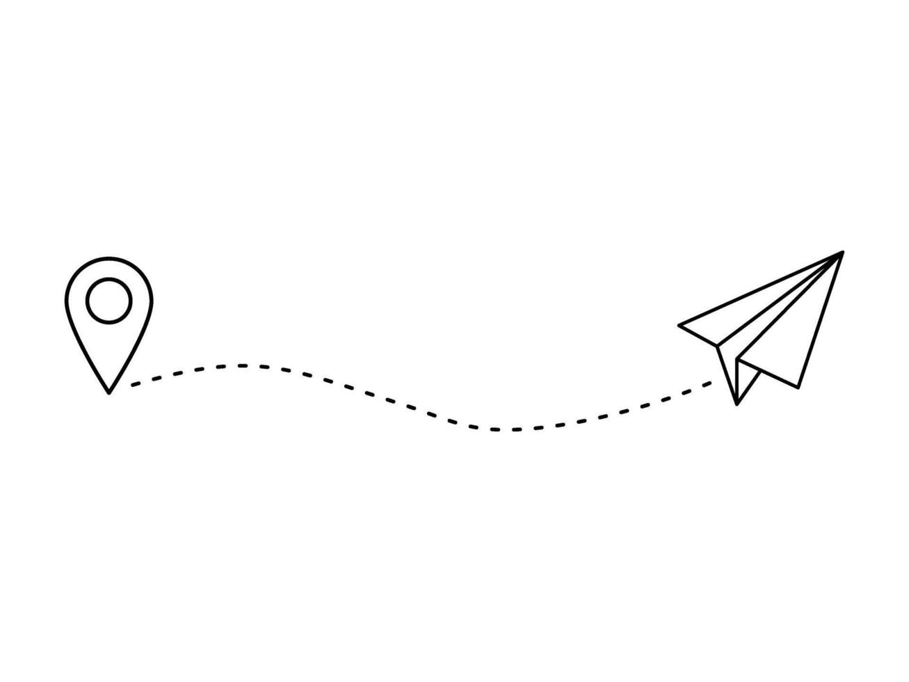 Paper plane icon on white background. vector