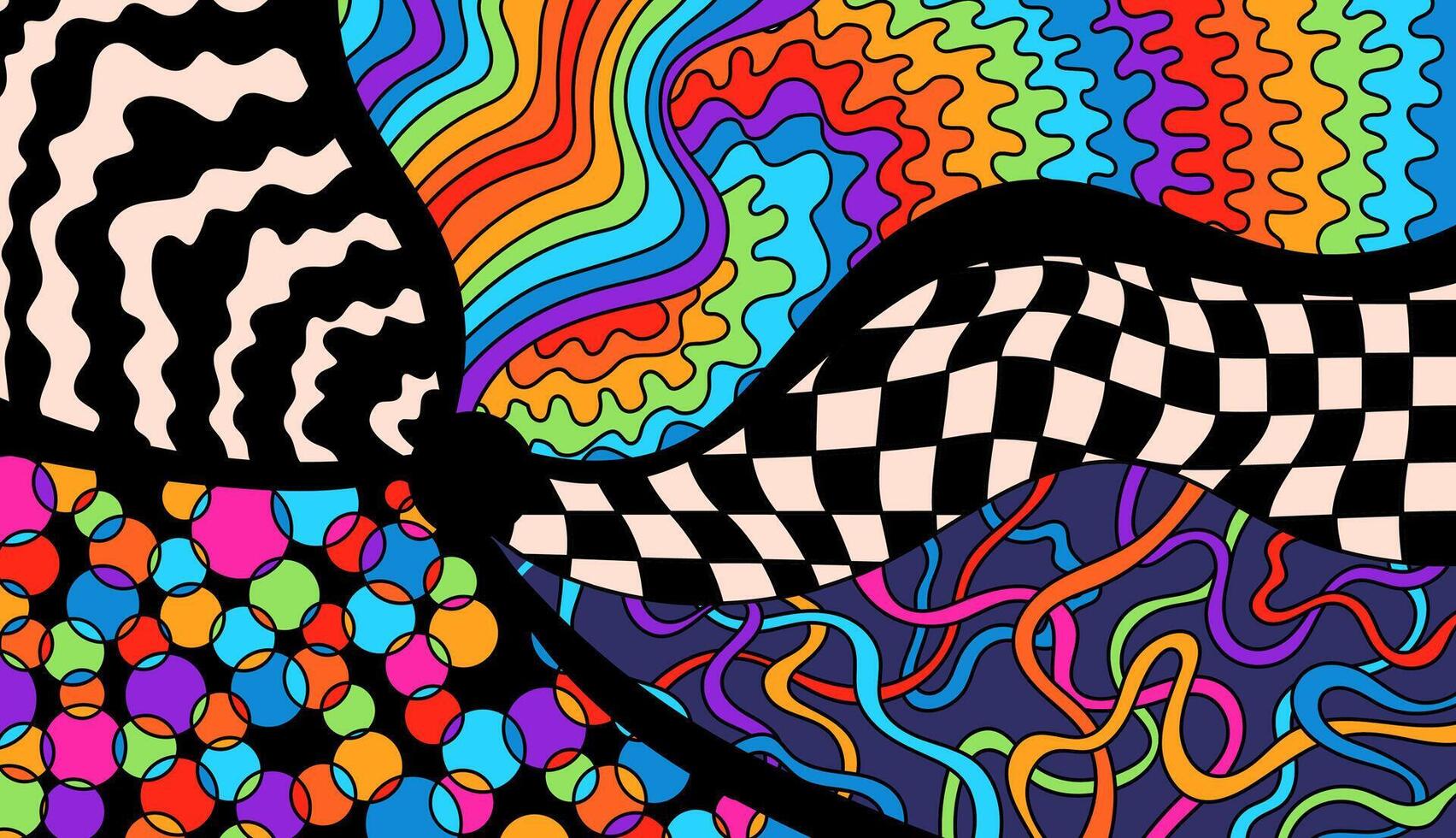 Abstract hippie decor. vector
