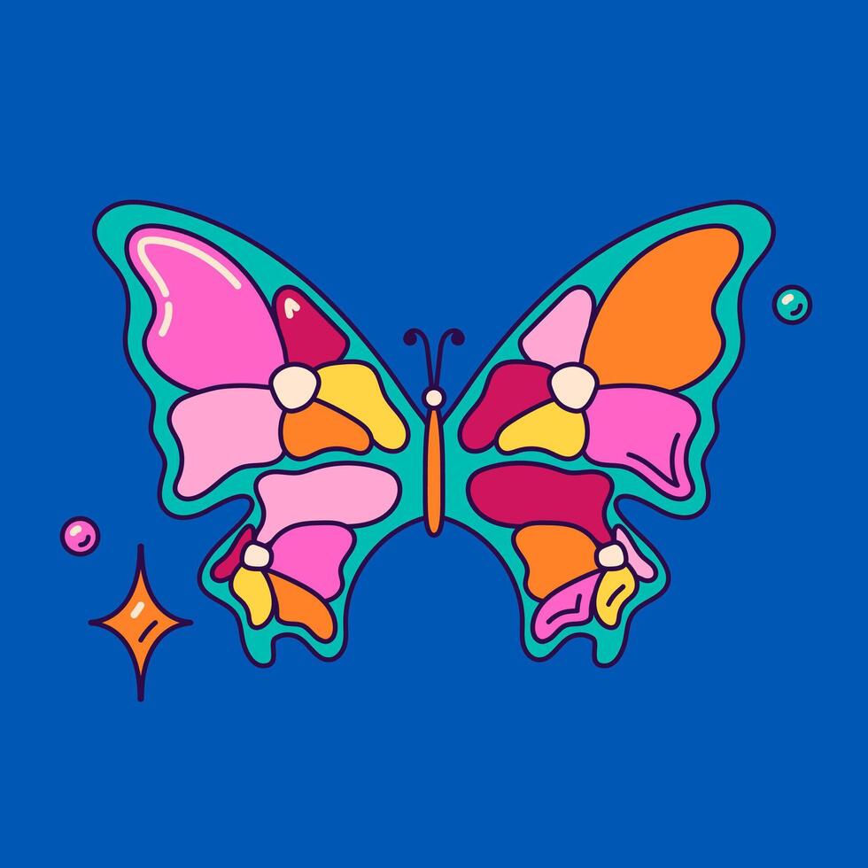 Abstract hippie sticker. vector