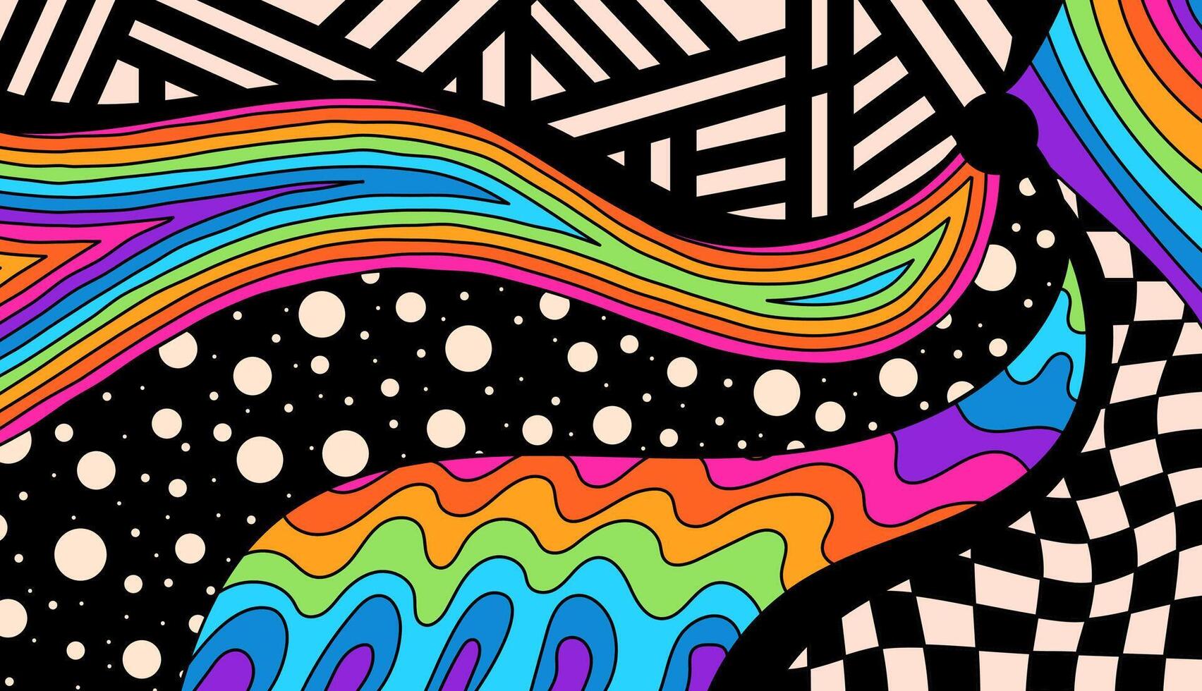 Abstract hippie decor. vector