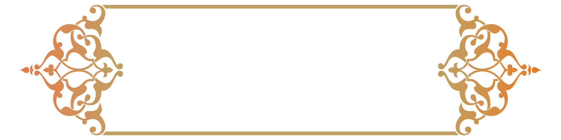 Gold ornamental design pattern on rectangular frame, suitable for calligraphy, mosque decoration, invitation cards, frames, label frames, used with text placement in the center png