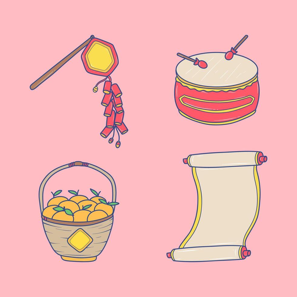 traditional chinese decorative cartoon vector